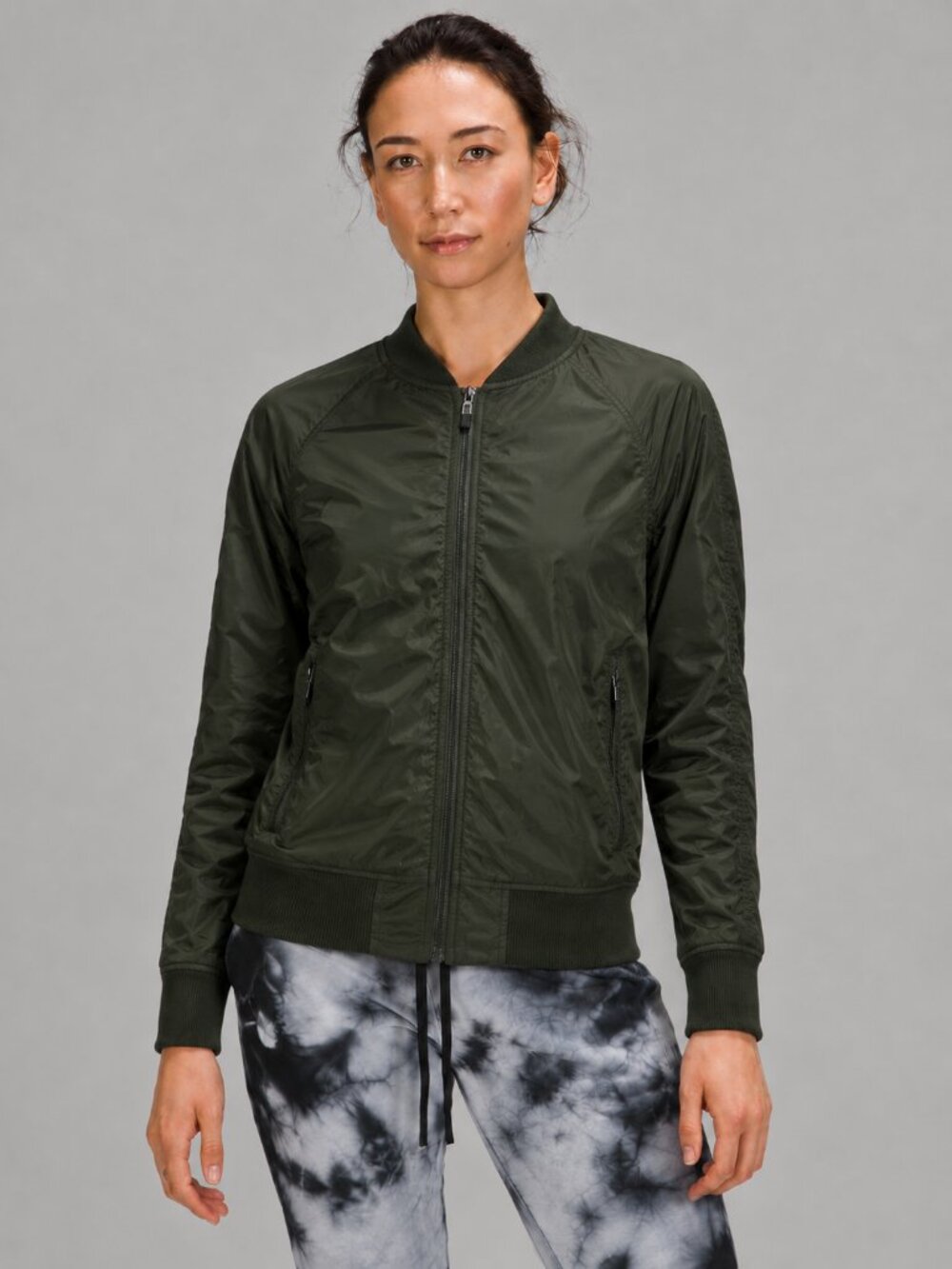 Lululemon Bomber Green Zippered Jacket With Pockets - Picture 2 of 7
